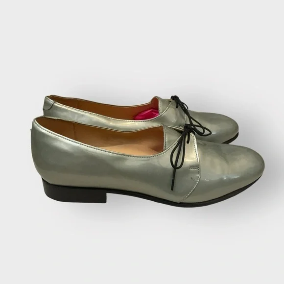 Dieppa Restrepo Metallic Mint Leather Lace Oxfords 8.5 - Like New! - Picture 3 of 8